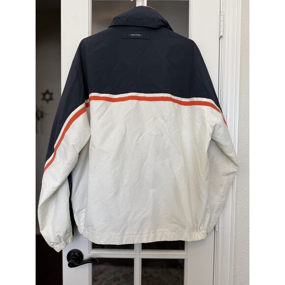 Vintage Y2K Nautica Color Block Striped Hooded Windbreaker Jacket Mens Size XL - Picture 4 of 10